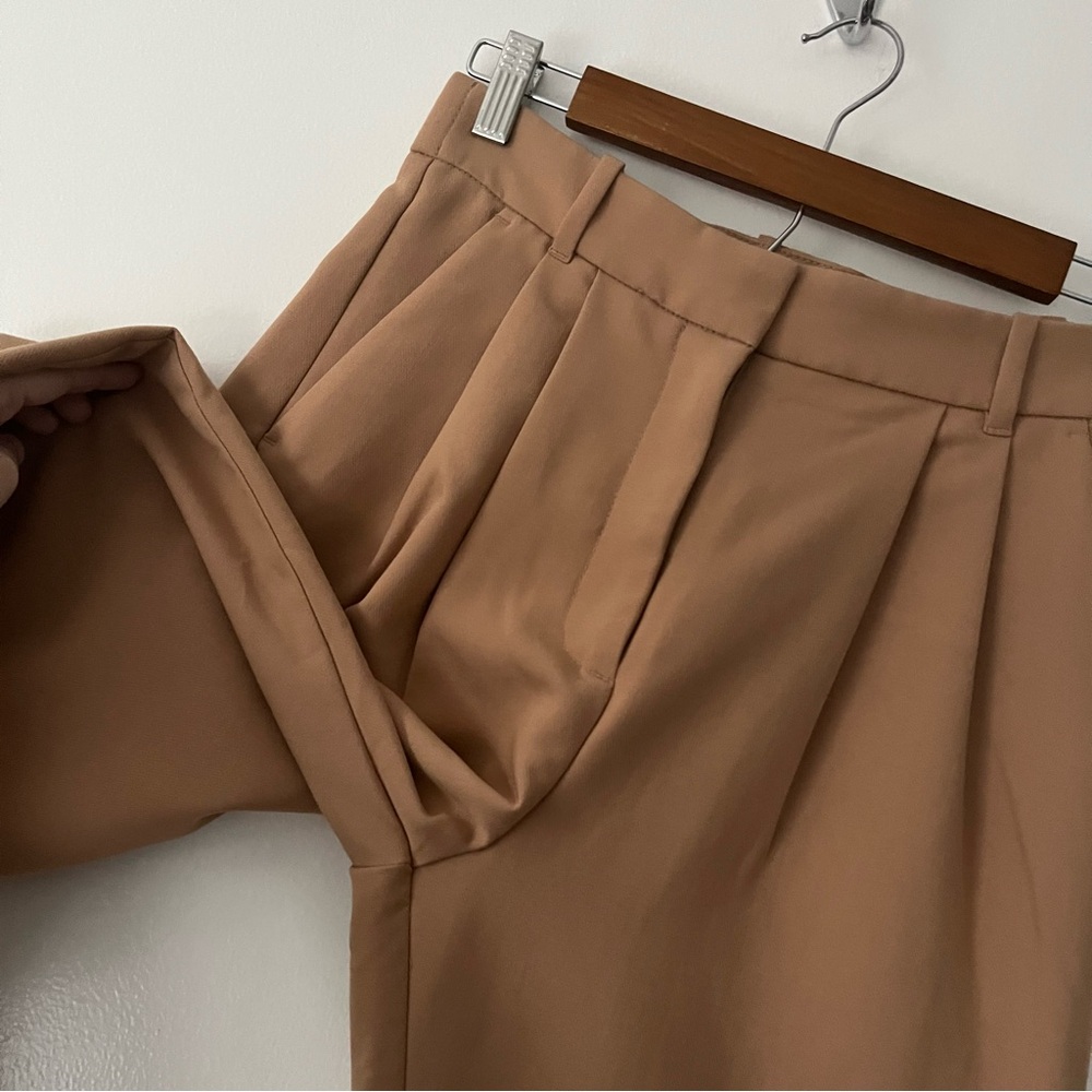 Abercrombie & Fitch Sloane Wide Leg Tailored Trouser Pants Tan 27 / 4 XS Inseam - Picture 4 of 11